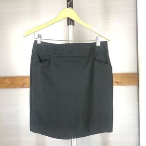 Banana‎ REPUBLIC FACTORY Black Pencil Skirt 2 Front Pockets Sz 8
